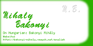 mihaly bakonyi business card